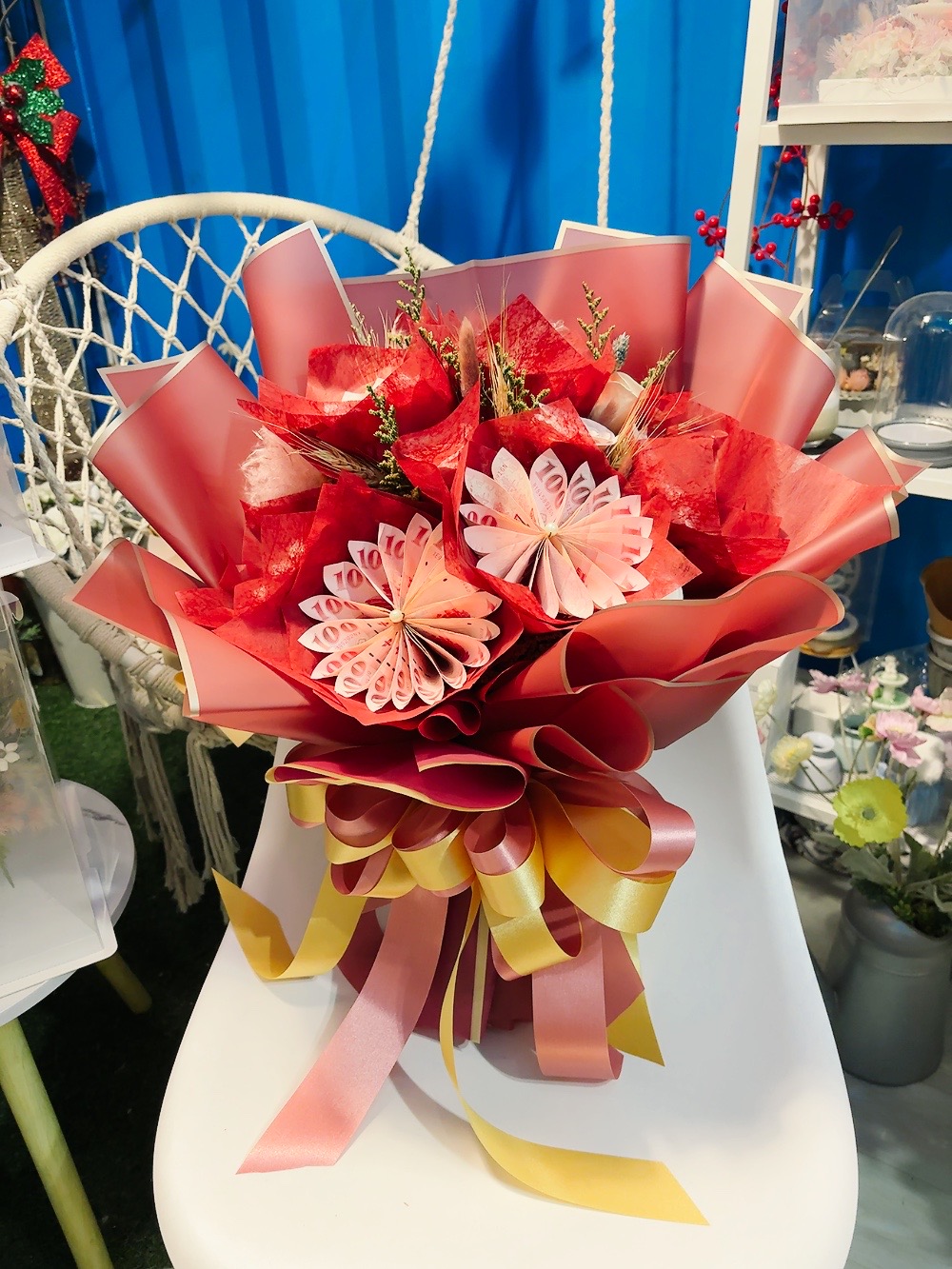 耀紅有錢花束